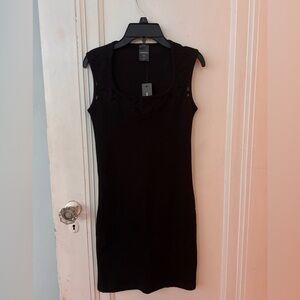 Express Black Dress with Lace Accents